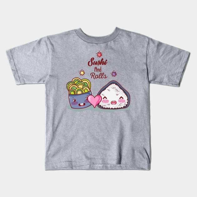 kawaii sushi Kids T-Shirt by Nikoleart